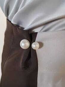 3 件仿珍珠胸针，仿珍珠胸针，女士仿珍珠防曝光领口别针，婚礼装饰别针，毛衣披肩夹，适用于服装开衫连衣裙毛衣帽 DIY 用品服饰装饰，防滑别针，领夹，围巾配饰，时尚，DIY 用品 - 白色 - 查看 2