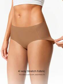 GLOWMODE 4 条装轻薄透气吸汗中腰全覆盖无缝隐形内衣日常健身