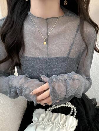 レディーストップス｜ブラウス｜メッシュトップス｜トレンド