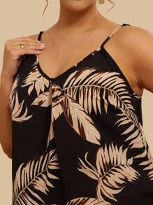 SHEIN VCAY Plus Tropical Print Summer Boho Cami Top - Multicolor - View 1