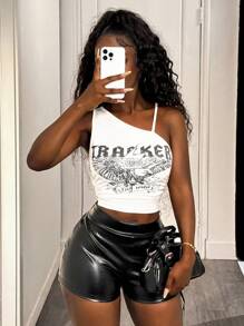 Slaydiva 2025 Summer New Music Festival,Black And White Streetwear Fashionable Sleeveless Camisole Top,Birthday Party,Graduation,Student Daily,Casual,Holiday - Multicolor - View 7