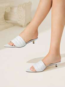 CUCCOO CHICEST Pre-Pointed Toe Stilettos High Heel Sandals For Women, Versatile - White - View 5