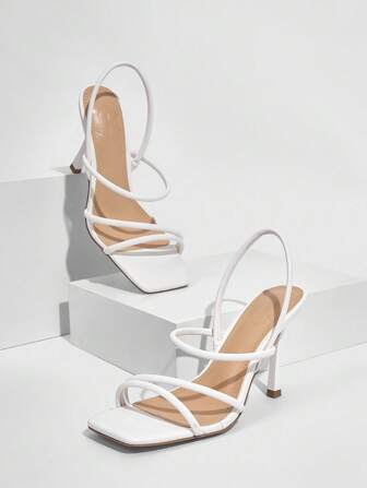 CUCCOO BIZCHIC Chaussures femme Sandales à talons hauts blancs Chaussures de mariage pour été Talons pour remise de diplômes Talons de bal Chaussures de vacances d'été Basics élégants Décontracté professionnel Chic professionnel Noël Nouvel An Vacances