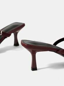 CUCCOO BIZCHIC Ls-311-4 Wine Red Ladies' Pointed Toe High Heels For Summer Graduation Heels Prom Heels Vacation Shoes Summer Elegant Heels Elegant Basics Business Casual Business Chic BURGUNDY Heels Spring Shoes Spring Break Easter For Christmas Valentine's Day - Burgundy - View 3