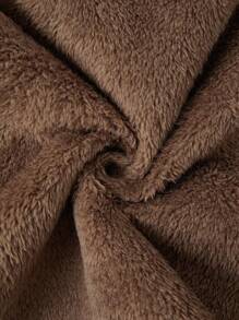GlowEve Women Solid Color Fluffy Hooded Long Regular Jacket, Autumn/Winter Fall Cloth For Women - Mocha Brown - View 6