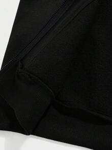 青少年男孩黑色连帽街头休闲运动衫，面料柔软，适合上学、旅行、户外运动，四季皆宜 - 黑色 - 查看 11