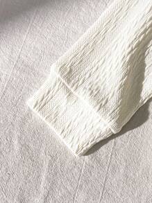 Souflis Souflis 2 件套女婴优雅可爱提花纹理针织长袖 Polo 领开衫上衣和松紧腰百褶裙套装，适合通勤、上学、休闲、度假、运动、家居、6 个月-3 岁、儿童/婴儿服装、返校、所有季节 - 杏色 - 查看 7