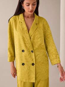 Lilora 秋冬优雅提花双排扣西装外套