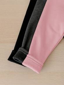 SHEIN LMoss Kids LMoss 3件套女婴秋冬加厚保暖内衬打底裤（黑色、灰色和杏色）。买1送3，百搭休闲保暖内衬裤 - 彩色 - 查看 6