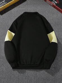 SHEIN Áo nỉ cổ đứng in họa tiết khối màu dành cho nam thiếu niên, phong cách thường ngày, thoải mái, đa năng, chất liệu mềm mại, phù hợp cho mặc hàng ngày, đi học, du lịch, thể thao ngoài trời. Áo nỉ Los Angeles, áo nỉ kéo khóa cổ ¼, áo nỉ mùa thu và mùa đông. - Nhiều màu - Xem 3