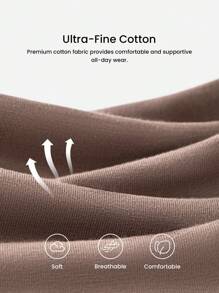 LUVLETTE 加大 2 条装透气棉质高腰三角裤 收腰收腹 女士内衣内裤套装 黑色基本款内裤 - 彩色 - 查看 5