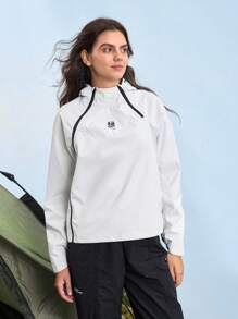 In My Nature 女式插肩袖连帽宽松户外雨衣外套女式风衣外套防水外套女式徒步外套女式防紫外线外套女式短款白色外套女式徒步户外短款外套女式露营登山轻便外套保暖加厚保暖外套