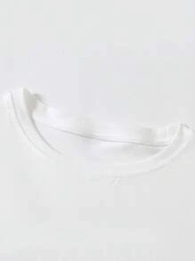 EMERY ROSE A Large-Sized Lady's Casual Round-Neck Puppy Graffiti Print Versatile Short-Sleeved T-Shirt - White - View 5