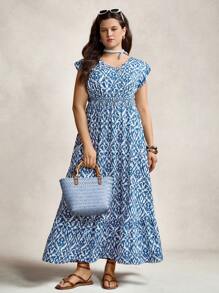 Zelara 大码佩斯利印花长款度假休闲连衣裙 波西米亚风女式夏季服装 女式夏装 女式优雅连衣裙 女式度假服装 女式沙滩装 大码女装 女式超长连衣裙 复古蓝白印花修腰长裙，适合假日约会 波西米亚风长裙 女式碎花连衣裙 女式碎花连衣裙 母亲节波西米亚风长裙 休闲休闲风格海军风 女式海军风连衣裙 女式航海休闲装 女士机场装 秋装 大码校服 返校节礼服 女士生日服装