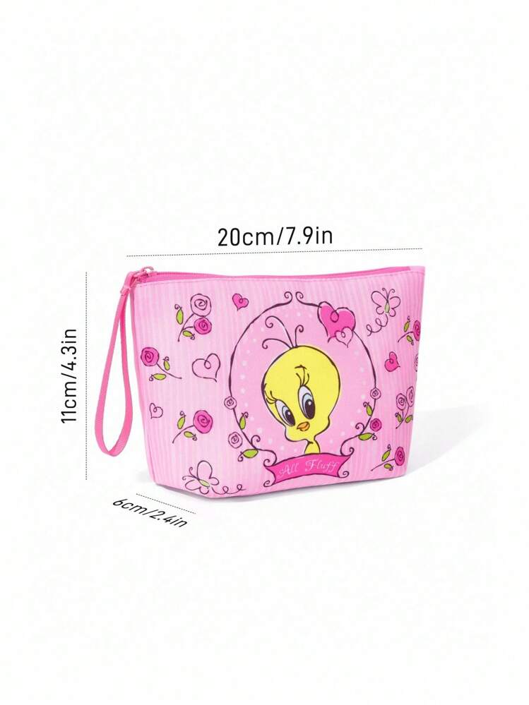 LOONEY TUNES X SHEIN カートゥン文字プリント ポータブル化粧ポーチ