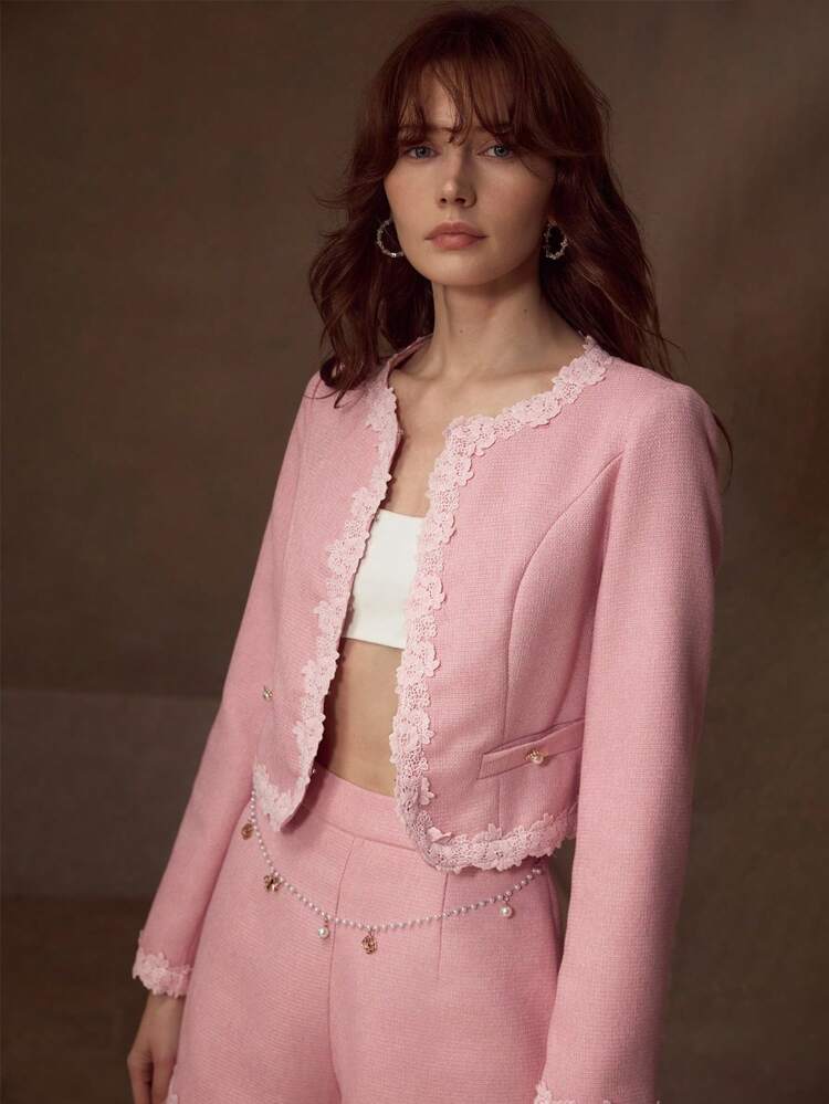 Top DE MANGA LONGA COM APLICAÇÕES & SHORTS COM DETALHE DE PÉROLAS FALSAS