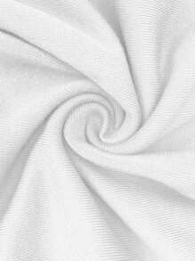 EMERY ROSE Suéter de punto de manga corta de unicolor informal de talla grande para otoño e invierno - Blanco - Ver 4