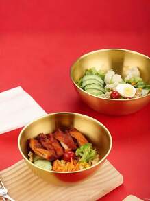 3/5/12 件不锈钢金色蘸酱托盘套装、寿司、炸鸡、番茄酱、烧烤酱碟、黄油碟、调味盘、牛排酱碗、莎莎酱碟、奶酪蘸酱碗、厨房配件（金色，3.2 英寸宽） - 金色 - 查看 10