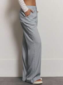 MUSERA 宽松低腰条纹工装裤，可爱夏季度假休闲性感优雅少女风街头服饰，适合女性办公室穿着，秋季返校季也适用。 - 彩色 - 查看 3