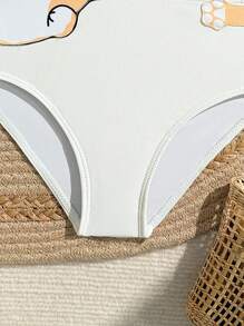 SHEIN 少女卡通印花镂空连体泳衣 - 彩色 - 查看 6