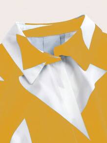 SHEIN Clasi 女士随机印花简约日常连衣裙长款女装 - 黃色 - 查看 4