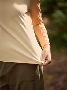 In My Nature 户外服装：高弹性、亲肤的女士运动衫，适合露营、徒步旅行、运动装和城市通勤 - 珊瑚橙 - 查看 6