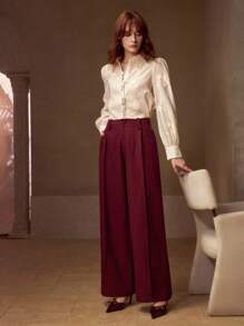 MOTF PREMIUM PANTALONES DE TRAJE CON PLIEGUES PLEGADOS - Burdeos - Ver 6