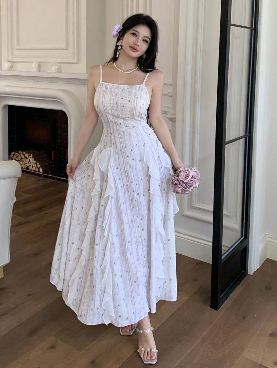 Modelyn فستان ضيق مضغوط للخصر بشكل فرنسي بدون ظهر للنساء - الأرجواني - مشاهدة 1