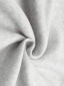 SHEIN Áo hoodie dài tay in chữ hở vai thường ngày dành cho nữ mùa thu - Màu Xám nhạt - Xem 4