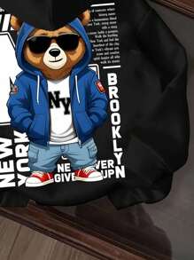 Baby Boy Knitted Soft Sweatshirt, Casual Thick Warm Winter Pullover, Suitable For Autumn Fall - Black - View 4