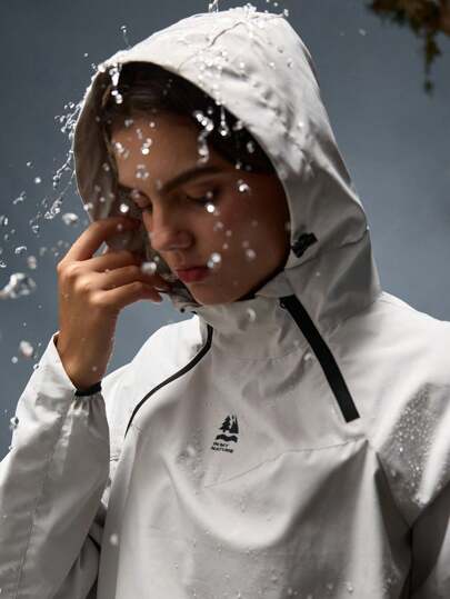 In My Nature Women's Raglan Sleeve Hooded Loose Outdoor Raincoat Jacket Women Windbreaker Jacket Waterproof Jacket Women Hiking Jacket Women Uv Protection Jacket Women Cropped White Jacket Women Hiking Outdoor Cropped Jacket Women Camping Climbing, Lightweight Jackets Thermal Thick Warm Jacket