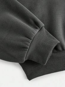 Tween Girls Casual Bow Print Knit Solid Color Loose Dropped Shoulder Long Sleeve Hoody And Wide Leg Sweatpants Set Teen Girls Clothing Sets Teen Sweatsuit Set Girls 2 Piece Outfits Tween Girls Sweatsuit Set Sweat Sets For Tweens Fall Winter - Grey - View 4