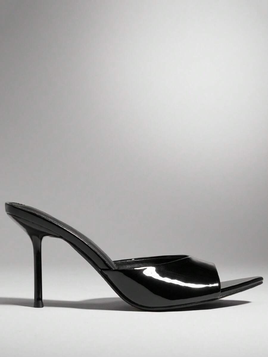 SHUZIA Elegantes tacones de aguja de punta fina y tacón transparente negro para mujer - Calzado de moda para fiestas, vacaciones de verano y primavera