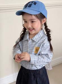 Hapijoa Baby Mädchen Karierter Locker Sitzender Langarm Lässig Bluse, Kleinkind Herbstkleidung