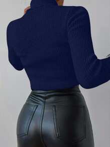 SHEIN 2 pezzi Maglioni lunghi a collo alto e maniche lunghe, stile attillato, versatili per le donne