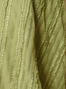 COSMINA Váy dài viền bèo nhún thanh lịch dành cho nữ, bốn mùa, trang phục dự tiệc đồng quê, váy dự tiệc cưới cho nữ - màu xanh lá - Xem 6