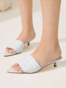 CUCCOO CHICEST Pre-Pointed Toe Stilettos High Heel Sandals For Women, Versatile - White - View 2