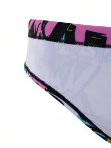 Manfinity KASUA 男士假日海滩涂鸦印花泳裤 - 玫瑰紅 - 查看 4