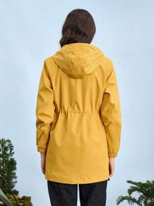 In My Nature 女士休闲抽绳腰带连帽户外夹克休闲夹克前拉链长款夹克、中长款夹克、户外夹克、户外风衣夹克、户外休闲夹克、深橙色夹克、亮橙色夹克、户外徒步夹克、女士日常休闲夹克、女士跑步夹克、防晒夹克、运动服夹克、秋季外套、保暖夹克、户外徒步夹克、多功能夹克、带口袋的户外徒步夹克外套、厚夹克保暖、软壳夹克、冬季夹克保暖厚款保暖夹克 - 黃色 - 查看 5