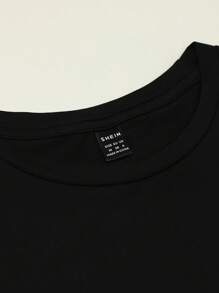 EMERY ROSE Áo thun tay ngắn cỡ lớn dành cho nữ có in họa tiết khẩu hiệu, phù hợp cho mùa hè Áo thun họa tiết FOREVER CHASING SUNSETS dành cho nữ - màu đen - Xem 6