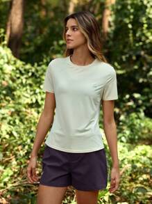 In My Nature 女士宽松休闲多功能户外短裤，带口袋，适合跑步、徒步等各种户外活动。 - 紫羅蘭色 - 查看 9