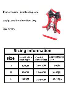 1pc Pet Chest Harness And Back Strap For Walking Medium And Small Dogs, Teddy Dog Chain, Dog Leash, Rope, Dog Supplies