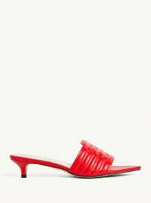 CUCCOO CHICEST Sandalias de tacón de aguja de punta fina para mujer, versátiles - Rojo - Ver 9