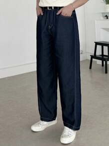 DAZY Men's Soft Denim Navy Blue Jeans, Suitable For Spring And Autumn - Blue - View 3