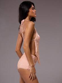 MUSERA Áo sequin cổ yếm, vạt chữ V, phong cách lễ hội Ibiza, tiệc tùng, cô gái cá tính, mùa thu, xuân, hè. - Màu Hồng baby - Xem 4