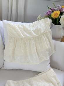 Comfortcana 女士花卉印花荷叶边下摆抹胸度假装 - 米色 - 查看 4