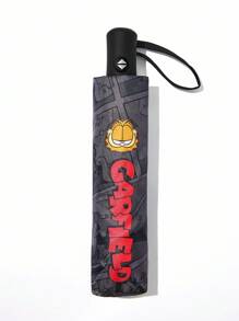 GARFIELD | SHEIN 1 chiếc ô gấp ba tự động đóng mở họa tiết hoạt hình dễ thương, có chức năng chống nắng, thích hợp cho đi học, đi làm, đi chơi và sử dụng hàng ngày, được thiết kế cho sinh viên đại học, học sinh trung học, người dùng nam và nữ, mèo - màu đen - Xem 8