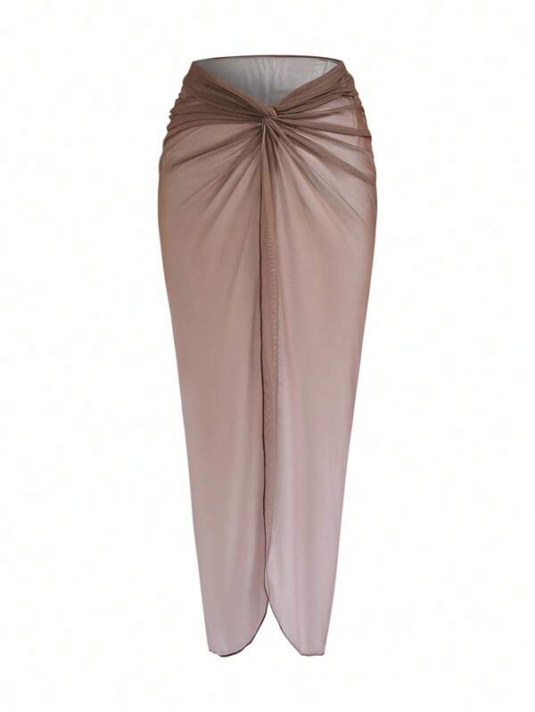 SHEIN Swim Curve Vestido de baño informal de 1 pieza estilo vacaciones en la playa de colores múltiples para mujer talla grande