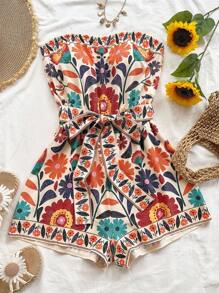 Soleia 大码女式彩色抹胸连体衣