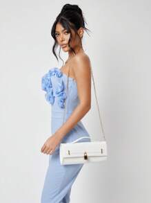 SHEIN BAE 1 件时尚百搭编织女士手提包 - 白色 - 查看 12